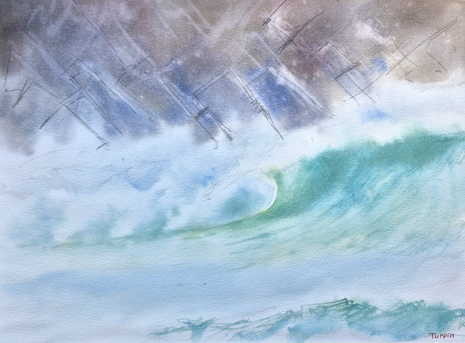 Vague verte — œuvre originale de Bruno Turpin