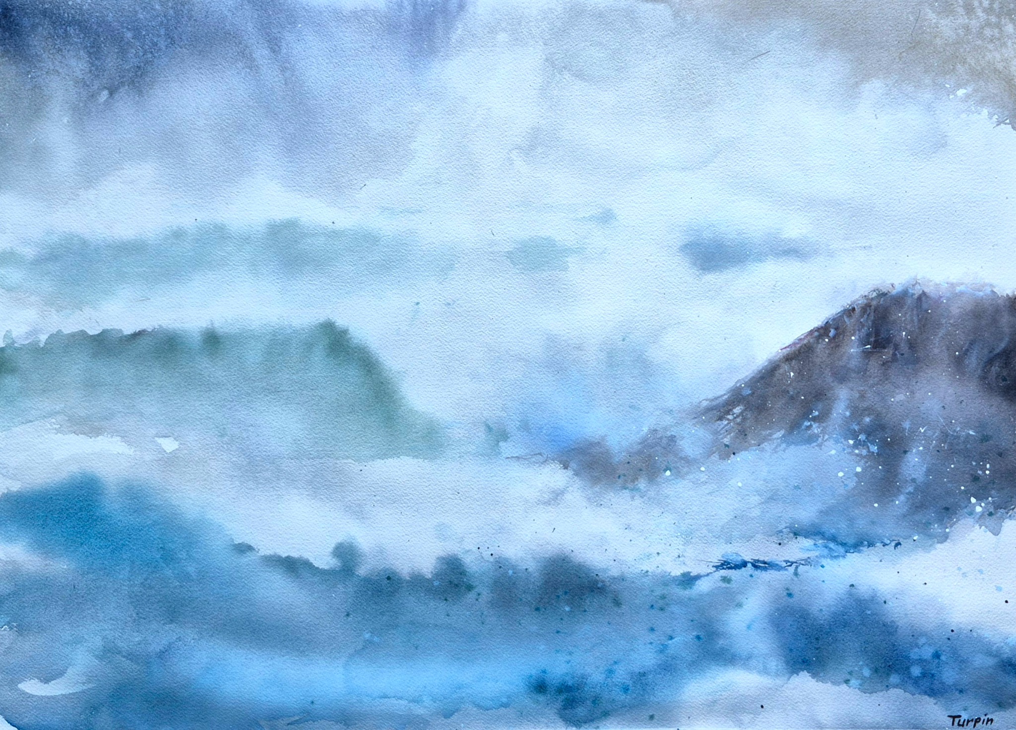 Attendre — aquarelle originale
